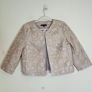 Lafayette 148 Brocade Jacket Beige Gold NWT Size 12 Holiday Party Glamorous